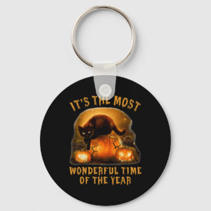 It's The Most Wonderful Time Of The Year Black Cat Key Ring