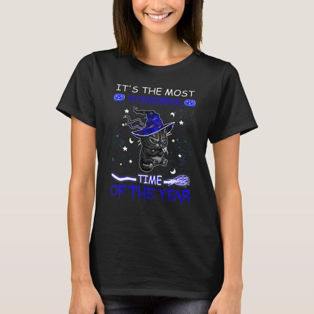 It's the Most Wonderful Time of the Year Cat Witch T-Shirt (Front)