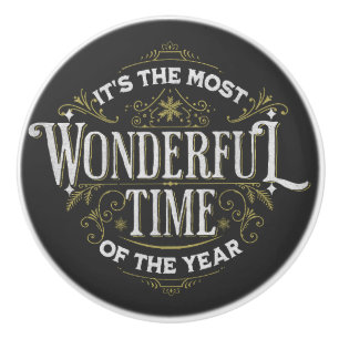 It's the most wonderful time of the year ceramic knob