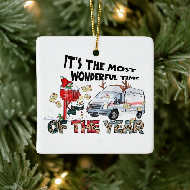 It's The Most Wonderful Time of the Year Ceramic Ornament (Tree)