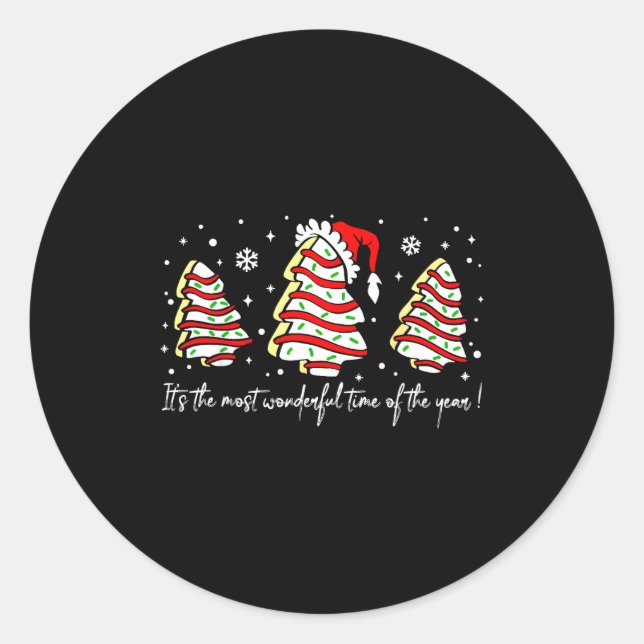 It's The Most Wonderful Time Of The Year Christmas Classic Round Sticker (Front)