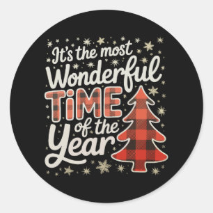 It's the Most Wonderful Time of the Year Christmas Classic Round Sticker