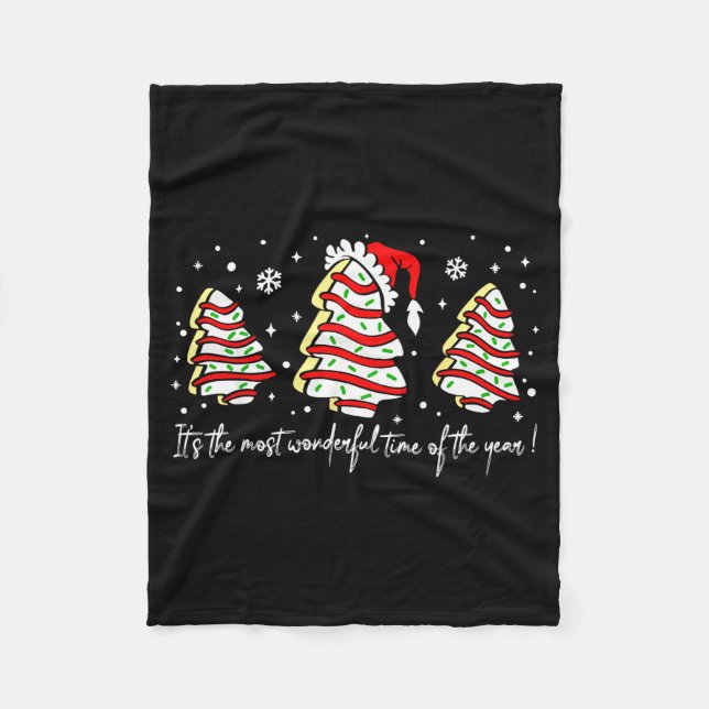 It's The Most Wonderful Time Of The Year Christmas Fleece Blanket (Front)