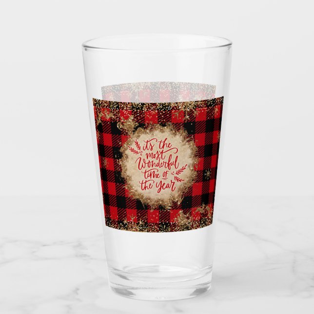 It's the most wonderful time of the year Christmas Glass (Front)