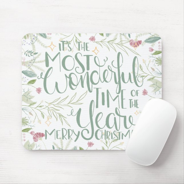 It's The Most Wonderful Time of the Year Christmas Mouse Mat (With Mouse)