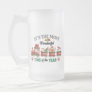It's The Most Wonderful Time Of The Year Frosted Glass Beer Mug