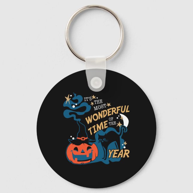 It's The Most Wonderful Time Of The Year Halloween Key Ring (Front)