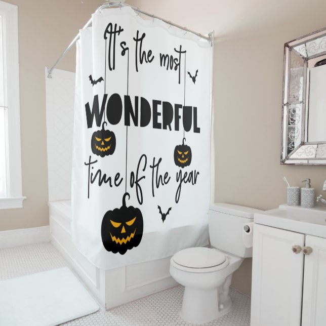 It's the Most Wonderful Time of the Year Halloween Shower Curtain (In Situ)