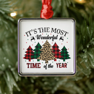 It's The Most Wonderful Time Of The Year Metal Tree Decoration