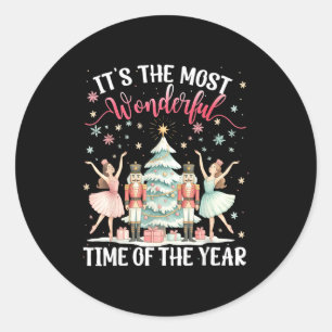 It's The Most Wonderful Time Of The Year Nutcracke Classic Round Sticker