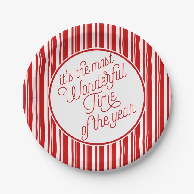 It's The Most Wonderful Time Of The Year Paper Plate (Front)