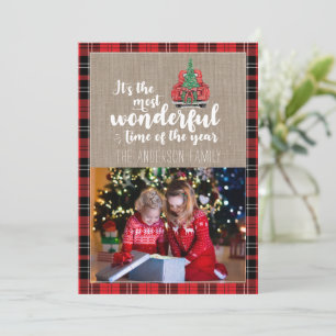 It's the Most Wonderful Time of the Year Plaid Holiday Card