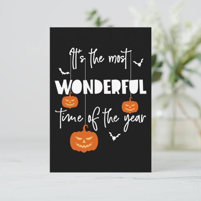 It's the Most Wonderful Time of the Year Pumpkin RSVP Card (Standing Front)