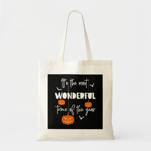 It's the Most Wonderful Time of the Year Pumpkin Tote Bag (Front)