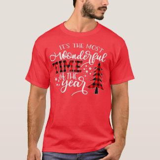 Its The Most Wonderful Time Of The Year Red Plaid T-Shirt