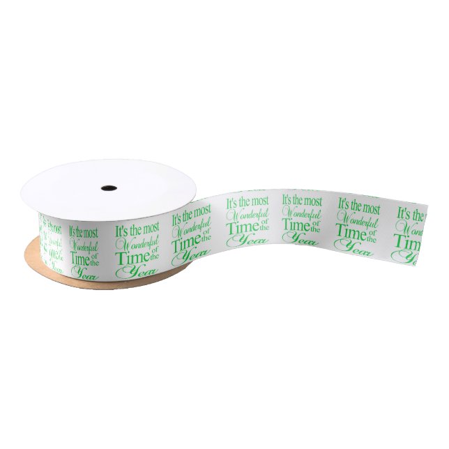 It's the most wonderful time of the year satin ribbon (Spool)
