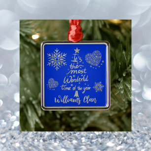 It's the most wonderful time of the year   Silver  Metal Tree Decoration