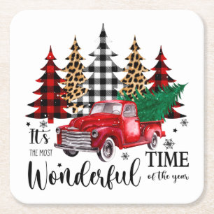 It's the Most Wonderful Time of the Year Square Paper Coaster