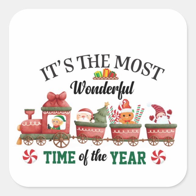It's The Most Wonderful Time Of The Year Square Sticker (Front)