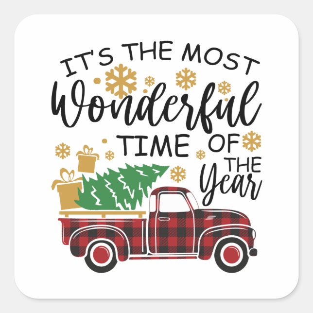 It's The Most Wonderful Time Of The Year Square Sticker (Front)