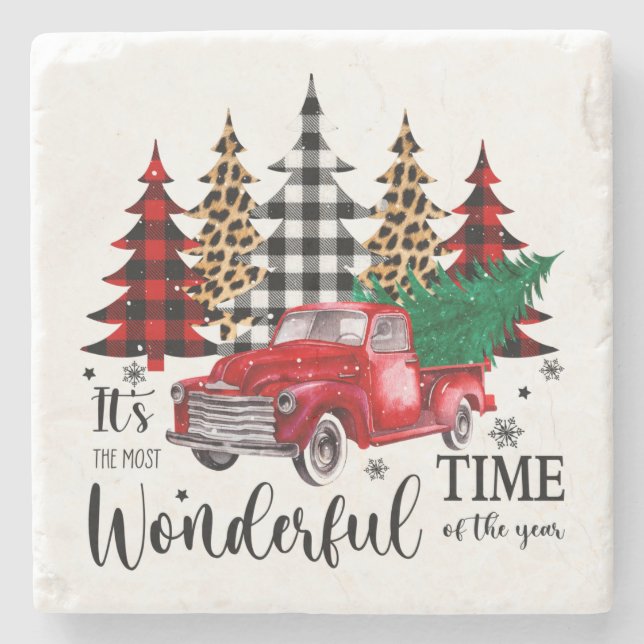 It's the Most Wonderful Time of the Year Stone Coaster (Front)
