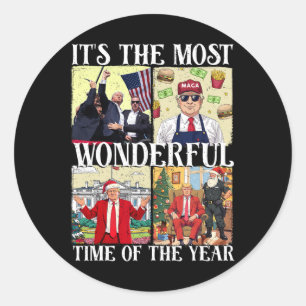 It's The Most Wonderful Time Of The Year Trump Chr Classic Round Sticker