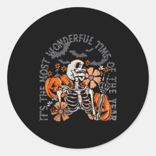 It's The Most Wonderful's Halloween Time Of The Ye Classic Round Sticker
