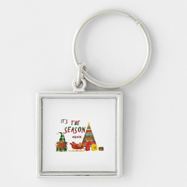 Its The Season Again Christmas Gnome Key Ring (Front)