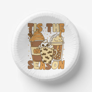 It's The Season Groovy Pumkin Coffee With Vintage Paper Plate