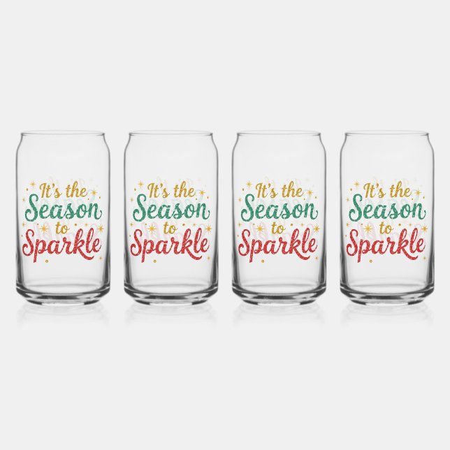 It's The Season To Sparkle Can Glass (Front)