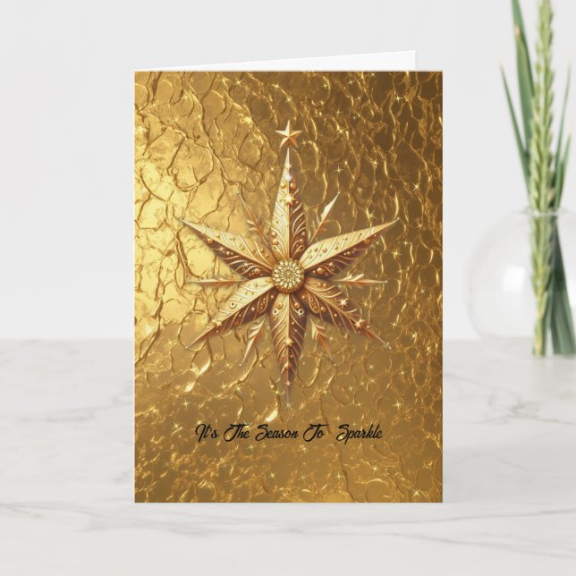 It's the season to sparkles, gold star card (Front)
