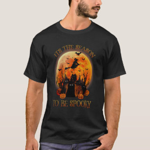 Its The Seasson To Be Spooky Black Cat Halloween T-Shirt