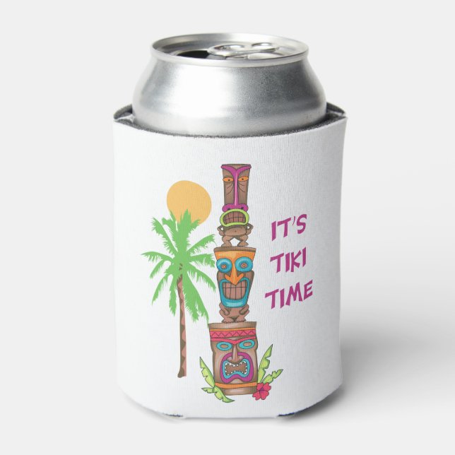 It's Tiki Time Can Cooler (Can Front)