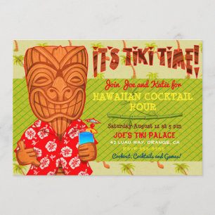 It's Tiki Time Luau Cookout Party Invitation
