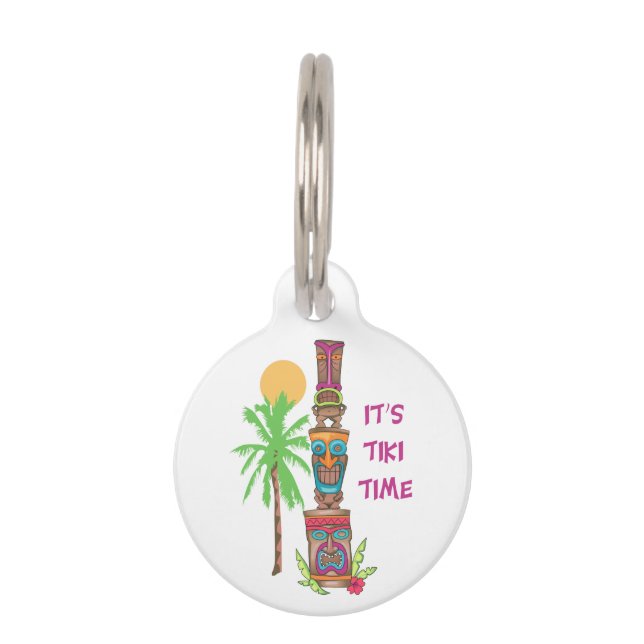 It's Tiki Time Pet Tag (Front)