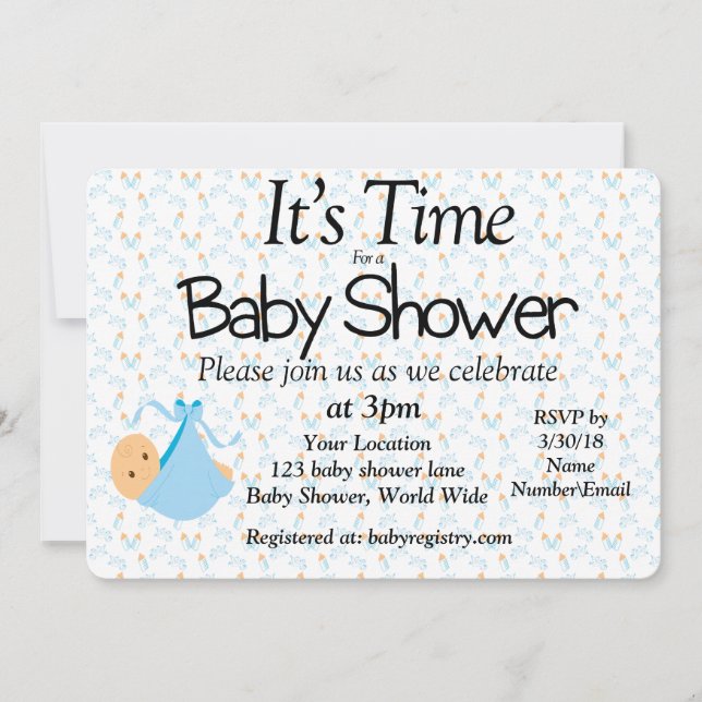 It's Time For a Baby Shower Invitation (Front)