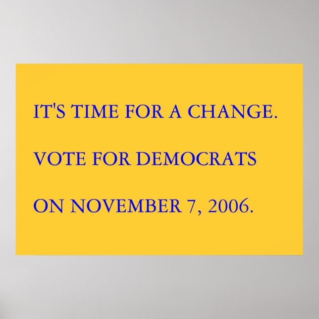 It's Time for a Change. Poster (Front)