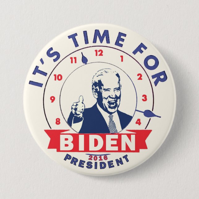 It's Time for Biden 2016 7.5 Cm Round Badge (Front)