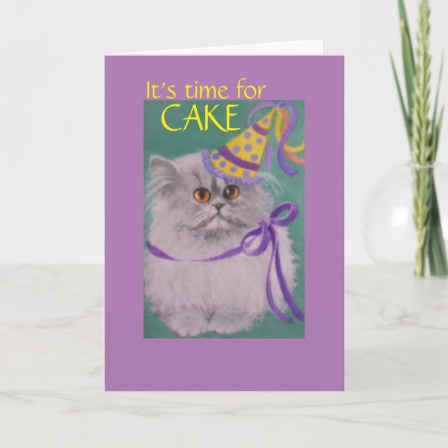 It's time for cake?/ kitty cat birthday card (Front)