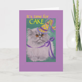 It's time for cake?/ kitty cat birthday card