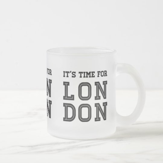It's Time For London Frosted Glass Coffee Mug