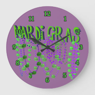 It's Time for Mardi Gras!  Wall Clock
