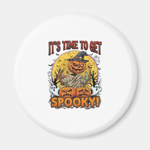 Its Time Get Spooky Halloween Pumpkin Mummy Ghosts Magnet