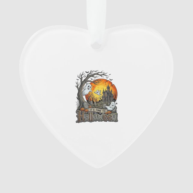 Its Time Halloween Haunted House Graveyard Spooky  Ornament (Front)