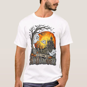 Its Time Halloween Haunted House Graveyard Spooky T-Shirt