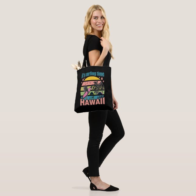 It's Time Surfing - Hawaii Tote Bag (On Model)
