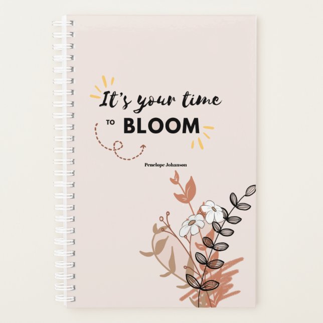 It's Time To Bloom Gold Botanical Planner (Front)