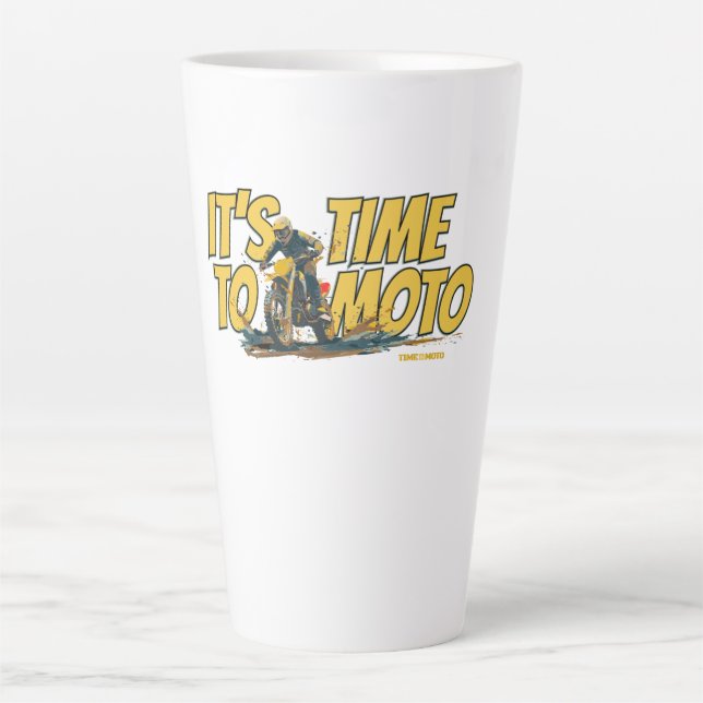 It's Time to Moto Dirt Bike Latte Mug (Front)