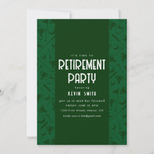 It's Time to Party Golf Theme Retirement Party Invitation