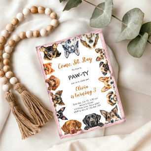 It's Time to Paw-ty Party Animals Kids Birthday Invitation